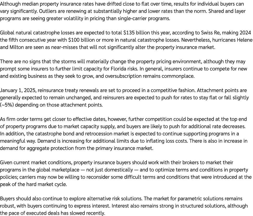 Although median property insurance rates have drifted close to flat over time, results for individual buyers can vary...